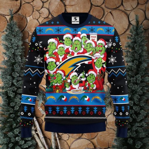 San Diego Chargers 12 Grinch Xmas Day Christmas Ugly Sweater