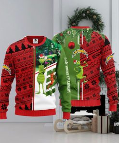 San Diego Chargers Grinch & Scooby Doo Christmas Ugly Sweater 1