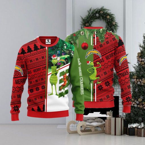 San Diego Chargers Grinch & Scooby Doo Christmas Ugly Sweater 1