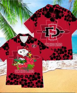 San Diego State Aztec Snoopy Champions Funny Hawaiian Shirt New For Fans Gift Christmas Holidays