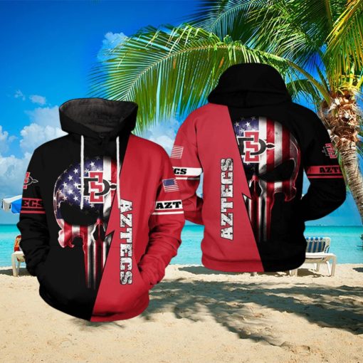 San Diego State Aztecs NCAA US Flag Skull 3D Printed Hoodie