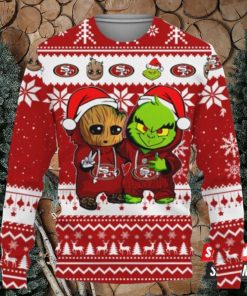 San Francisco 49Ers Baby Groot And Grinch Best Friends Ugly Christmas Sweaters