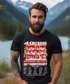 San Francisco 49ers 80th anniversary 1944 2024 thank you for the memories shirt