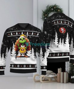 San Francisco 49ers Black Grinch Turkey Disguise Thankgiving Ugly Xmas Sweater Gift Holidays