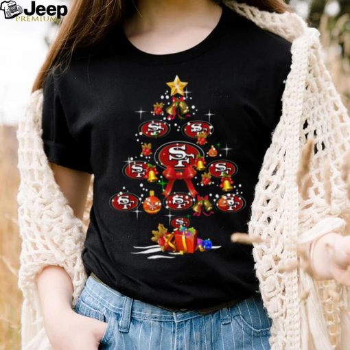 San Francisco 49ers Christmas Tree Black Shirt