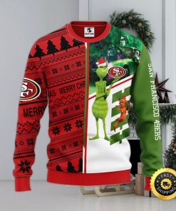 San Francisco 49ers Christmas Ugly Sweater Grinch And Scooby Doo Show Your Team Spirit