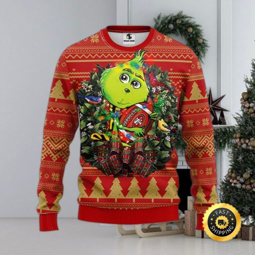 San Francisco 49ers Christmas Ugly Sweater Grinch Hug Xmas Day Show Your Team Spirit