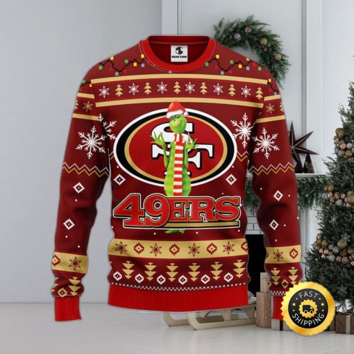 San Francisco 49ers Christmas Ugly Sweater Print Funny Grinch Show Your Team Spirit