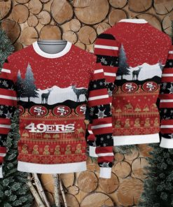 San Francisco 49ers Fans Reindeers Pattern Ugly Christmas Sweater Gift