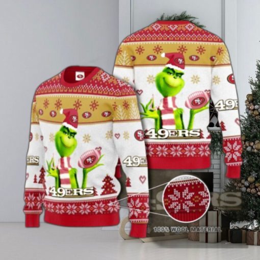 San Francisco 49ers Grinch Knit Ugly Christmas sweater