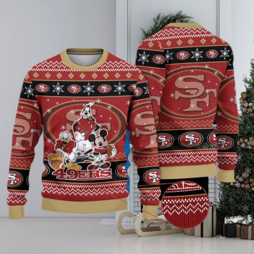 San Francisco 49ers Mickey And Friends Christmas Sweater 3D All Over Printed Ugly Christmas Sweater