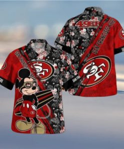 San Francisco 49ers Mickey Mouse Floral Short Sleeve Hawaii Shirt, San Francisco 49ers Team Gifts