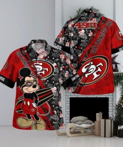 San Francisco 49ers Mickey Mouse Floral Short Sleeve Hawaii Shirt