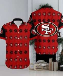 San Francisco 49ers NFL Hawaiian Shirt Turtle And Flower Pattern, NFL Hawaiian Shirt