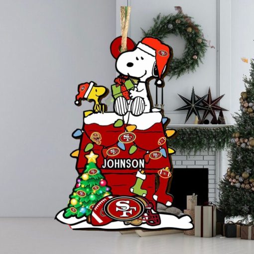 San Francisco 49ers NFL Snoopy Ornament Personalized Christmas 2023 Holidays