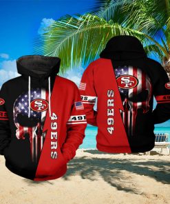 San Francisco 49ers NFL US Flag Skull Team 3D Printed Hoodie