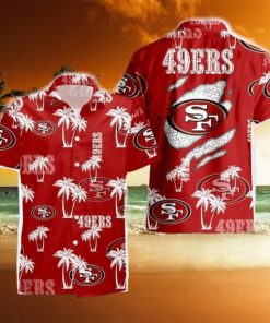 San Francisco 49ers Palm Tree Pattern Hawaiian Shirt For Men And Women Gift Beach Holiday