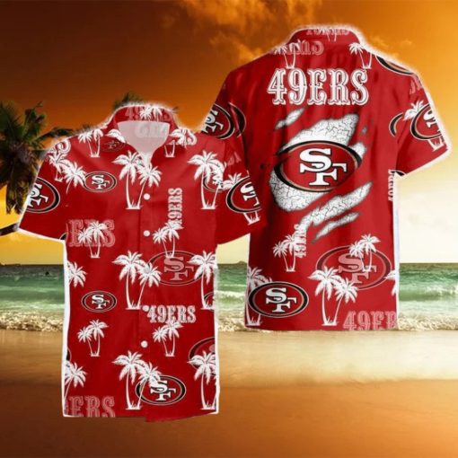 San Francisco 49ers Palm Tree Pattern Hawaiian Shirt For Men And Women Gift Beach Holiday