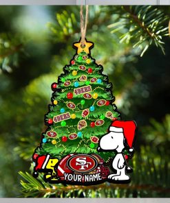 San Francisco 49ers Personalized Your Name Snoopy And Peanut Ornament Christmas Gifts For NFL Fans SP161023156ID03