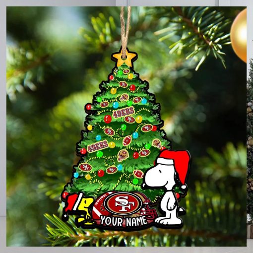 San Francisco 49ers Personalized Your Name Snoopy And Peanut Ornament Christmas Gifts For NFL Fans SP161023156ID03