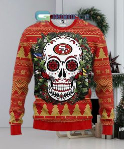 San Francisco 49ers Skull Flower Ugly Christmas Ugly Sweater