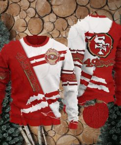 San Francisco 49ers Sweater All Over Print 3D Red White Ugly Christmas Sweater
