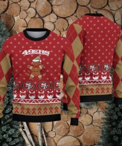 San Francisco 49ers Ugly Christmas Gingerbread Man Xmas Sweater Joyful Gift Mens Women