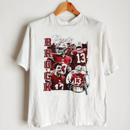 San Francisco 49ers football Brock Purdy player pose signature retro shirt