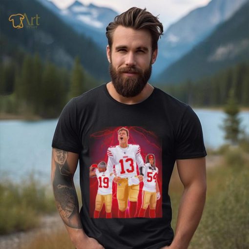 San Francisco Football Groovy 49ers graphic lightning shirt