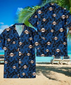 San Francisco Giants Black Dark Blue Hibiscus Black Background 3D Hawaiian Shirt Gift For Fans