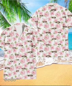 San Francisco Giants Light Pink Hibiscus White Background 3D Hawaiian Shirt Gift For Fans