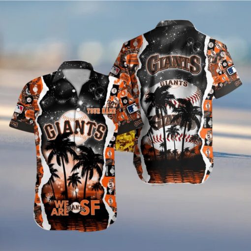 San Francisco Giants MLB Logo Coconut Pattern Hawaiian Shirt Personalized Name