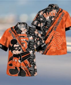 San Francisco Giants Mickey Mouse Floral Short Sleeve Hawaii Shirt, Giants Apparel