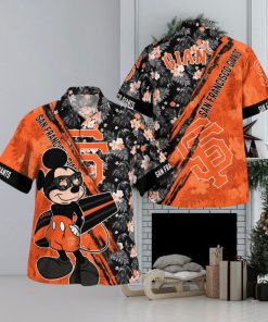 San Francisco Giants Mickey Mouse Floral Short Sleeve Hawaii Shirt