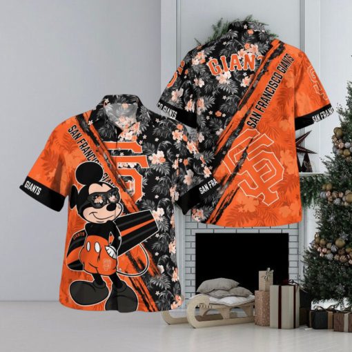 San Francisco Giants Mickey Mouse Floral Short Sleeve Hawaii Shirt