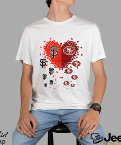 San Francisco Giants San Francisco 49ers logo hearts sport gift shirt