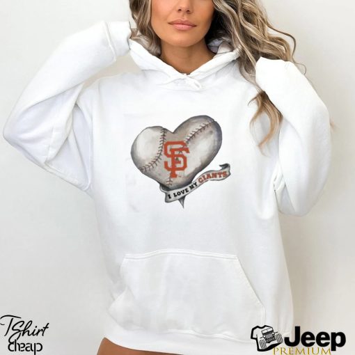 San Francisco giants baseball heart banner t shirt