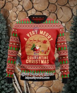 Santa A Very Merry Quarantine Christmas Ugly Christmas Sweater