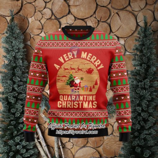 Santa A Very Merry Quarantine Christmas Ugly Christmas Sweater