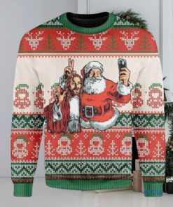 Santa And Jesus Christmas Personalized Unisex 3D Ugly Sweater