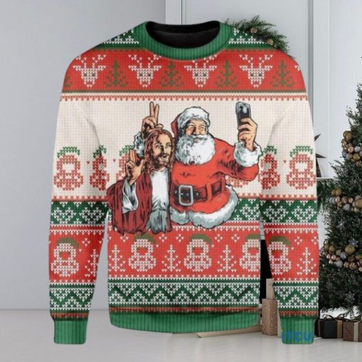 Santa And Jesus Christmas Personalized Unisex 3D Ugly Sweater