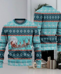 Santa And Reindeer Ugly Christmas Sweater Knitted Gift For Men And Women