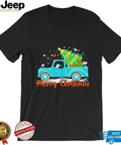 Santa And Snoopy Truck Christmas Miami Dolphins Merry Christmas T shirt