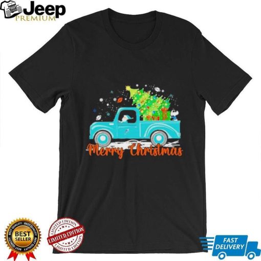 Santa And Snoopy Truck Christmas Miami Dolphins Merry Christmas T shirt