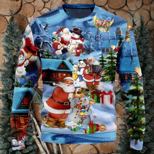 Santa And Snowman Best Friends Ugly Christmas Sweater Nice Gift For Everyone