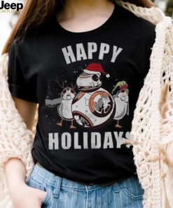 Santa BB 8 Porgs Happy Holidays Christmas Star Wars Xmas Light T shirt