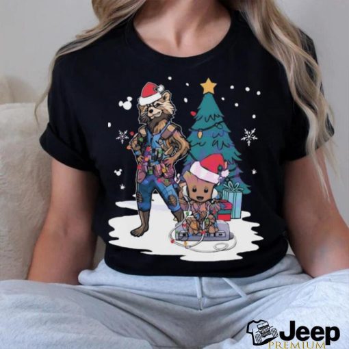 Santa Baby Groot And Rocket Christmas Shirt