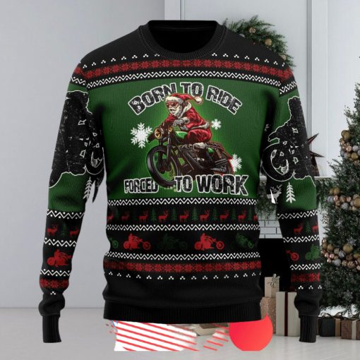 Santa Born To Ride Ugly Christmas Sweater