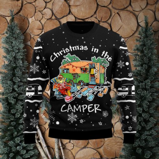 Santa Camping Ugly Christmas Sweater Gift Men Women