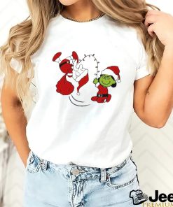 Santa Charlie Brown and Lucy Van Pelt Grinch Christmas t shirt